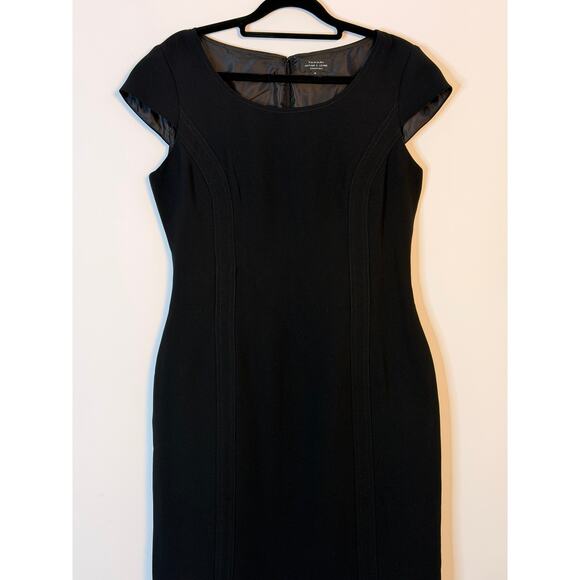Tahari Arthur S. Levine Black Cap Sleeve Sheath Dress Size 4 - Picture 3 of 8